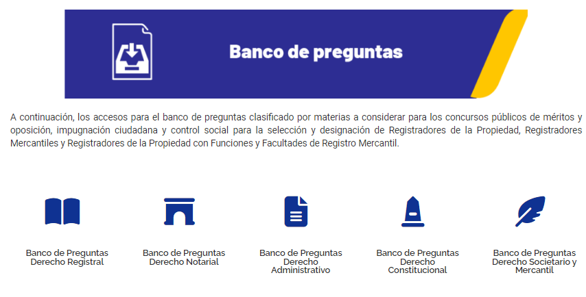 BANCO DE PREGUNTAS PARA EL CONCURSO DE REGISTRADOR/A DE LA PROPIEDAD